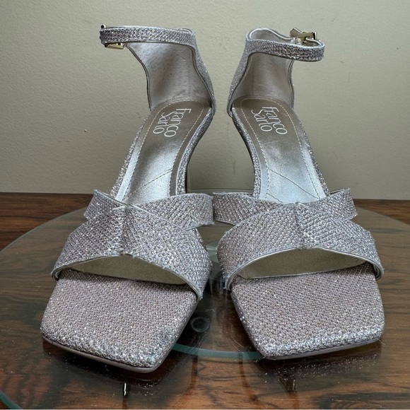 Franco Sarto Rania Ankle Strap Sandal - platinum glitter - size 6.5 - Picture 7 of 16